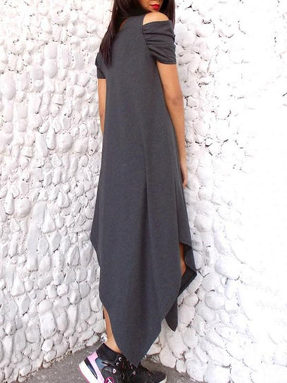 Casual Solid Cropped Midi Dresses