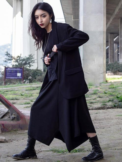 Cropped RO Simple Black Skirt