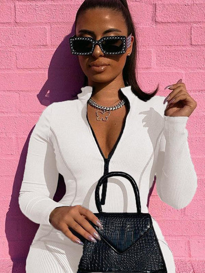 Zipper Long Sleeves Jumpsuits