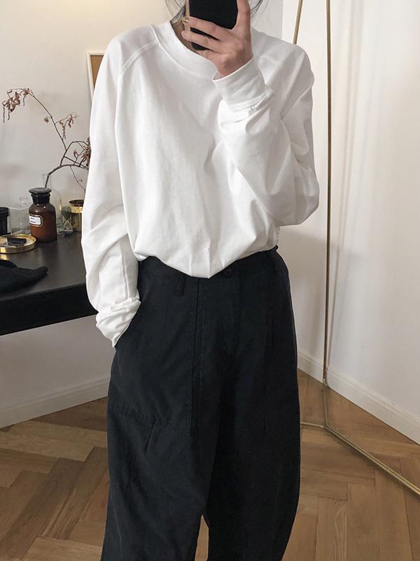 Loose Solid Oversize Shirt Top