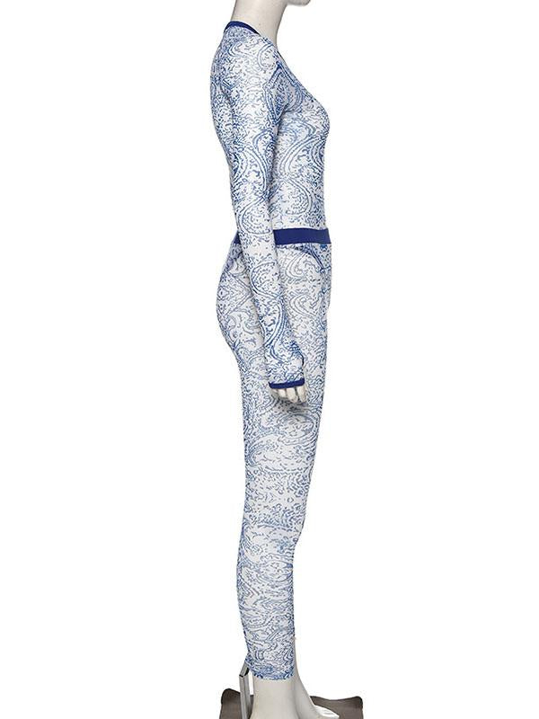 Printed Bodysuits And Sports Yoga Leggings