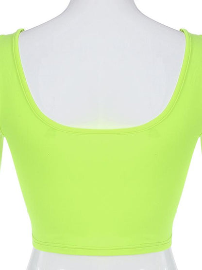 U-neck Printed Crop Tanks