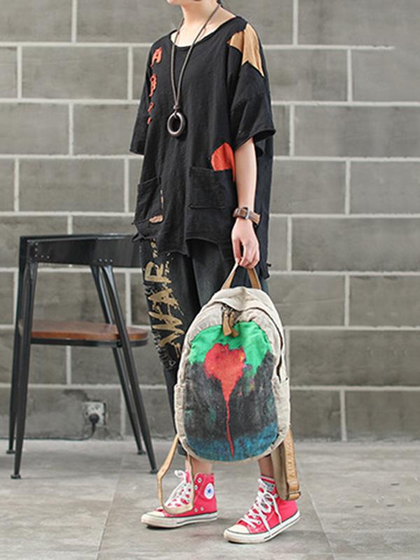 Casual Vintage Cropped T-shirt