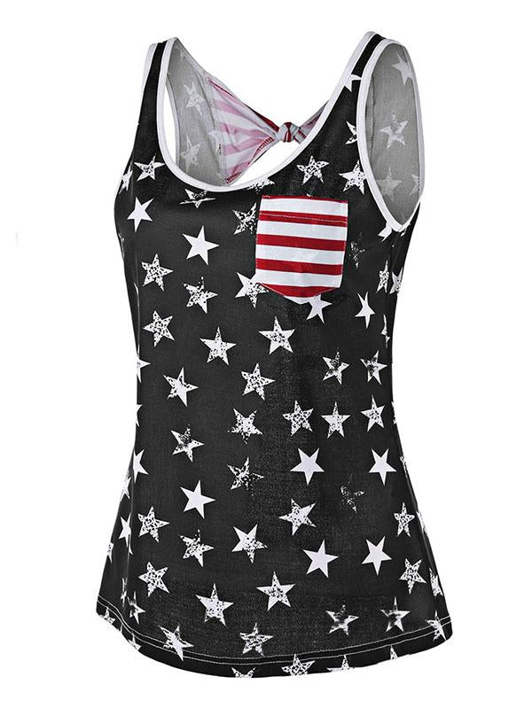Flag Printed Backless Tank