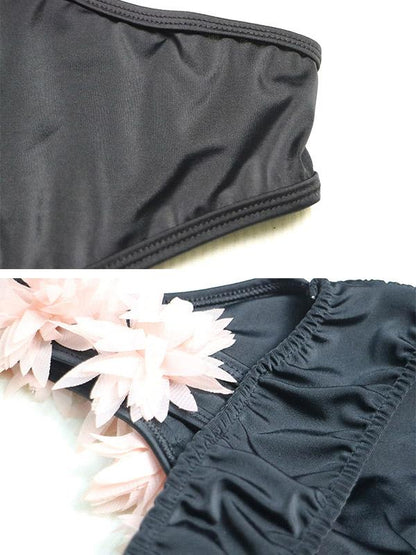 Plain One Shoulder Bikini Swimsuit