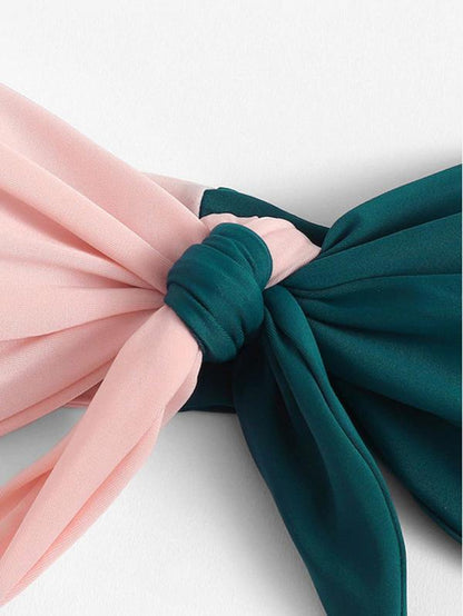 Two-color Bandeau Bikinis Swimwear