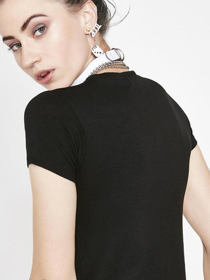 Letter Printed Short Sleeves Round-neck T-Shirts Tops