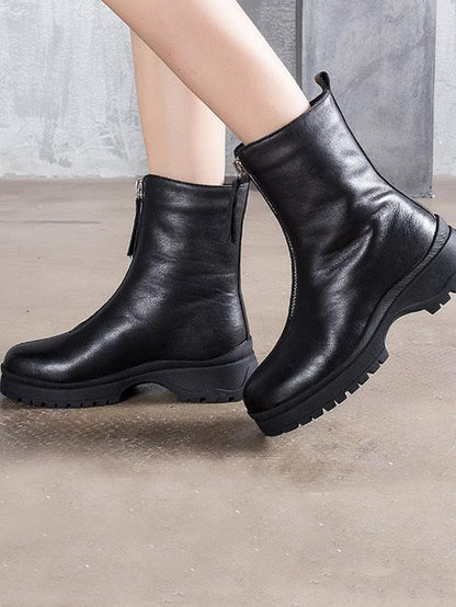 Warm Zipper Mid Calf Boots