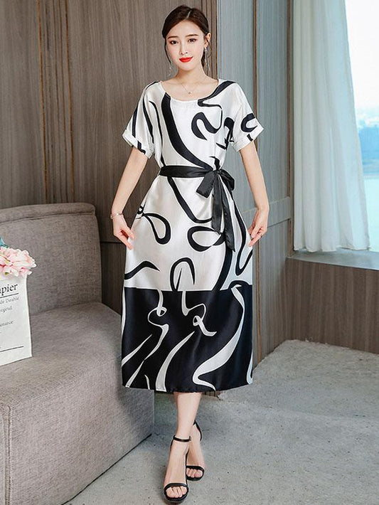 Casual Lace-up Long Dress