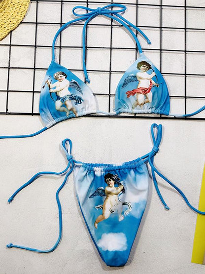 Padded Halter-neck Bikini Swimsuit