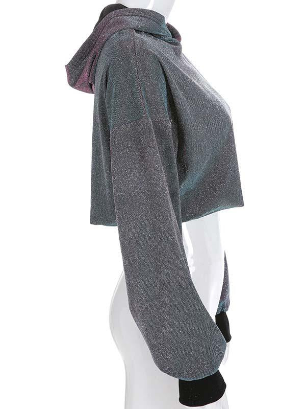 Sequinned Hooded Loose Hoodies