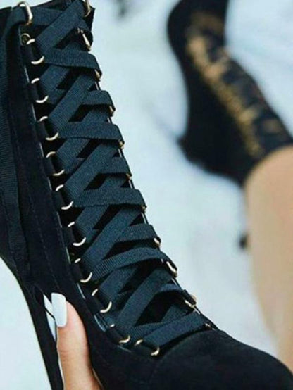 Bandage Hollow High Heel Booties