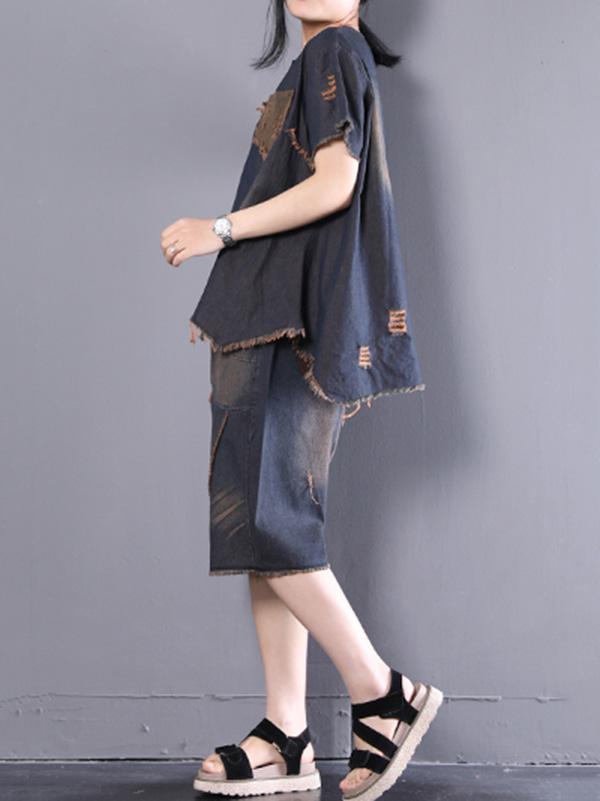 Retro Cropped Jean Suits