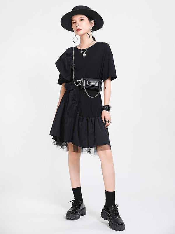 Original Split-Joint Falbala Gauze Dress