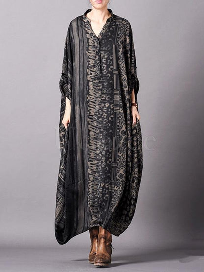 Super Loose Silk Vintage Long Dress