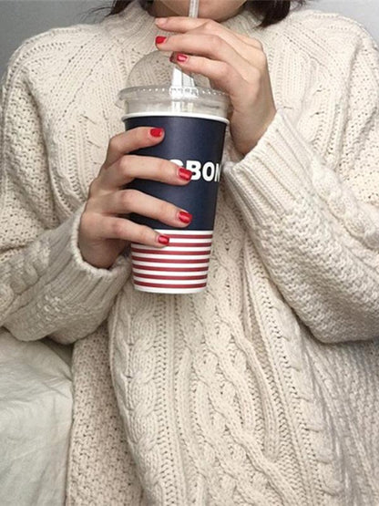 CHIC RETRO CABLE- KNIT SWEATER