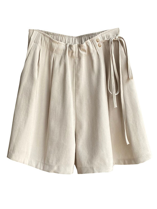 Cuprammonuium Bandage High-Waisted Wide-Leg Shorts