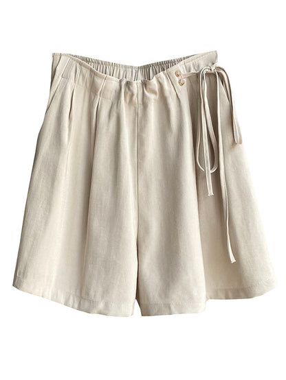 Cuprammonuium Bandage High-Waisted Wide-Leg Shorts