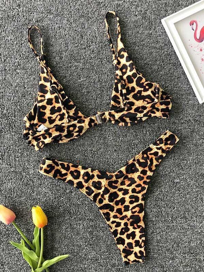 Snakeskin&Leopard Underwired Bikinis Swimwear