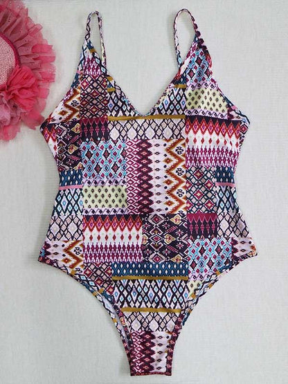 Conservative Spaghetti Strap One Piece Swimsuit