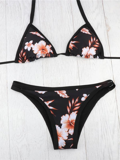Lace-up Halter-neck Bikinis Swimwear