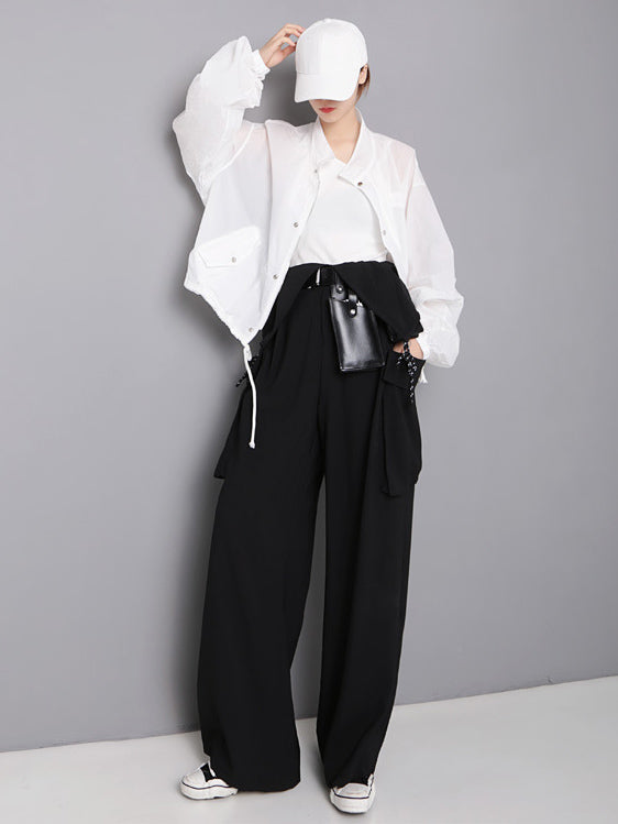 Spaghetti-neck Big Pocket Jumpsuits