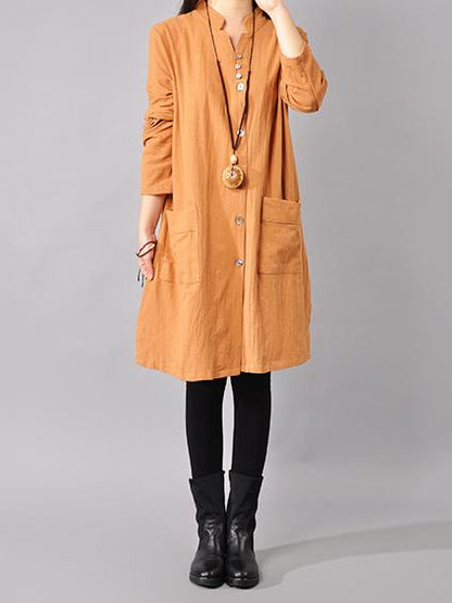 Plus Size Loose Solid Mini Dresses