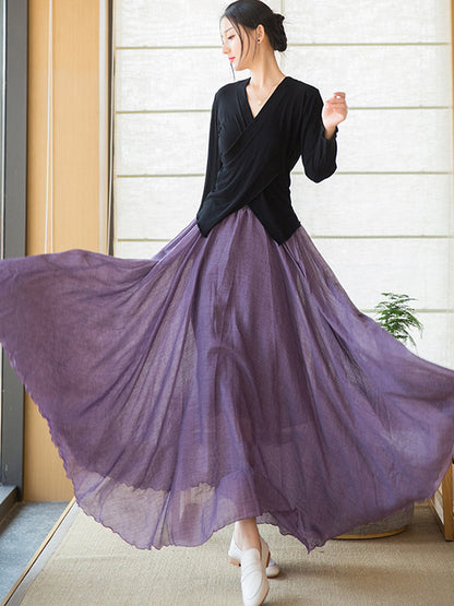 Original Loose Simple Linen Cotton Skirt