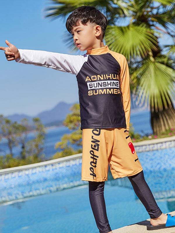 AONIHUA Orange Little Boy Swimwear