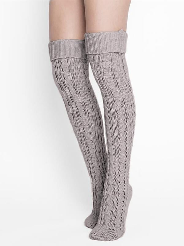 Solid Twisted Over Knee High Leg Warmers
