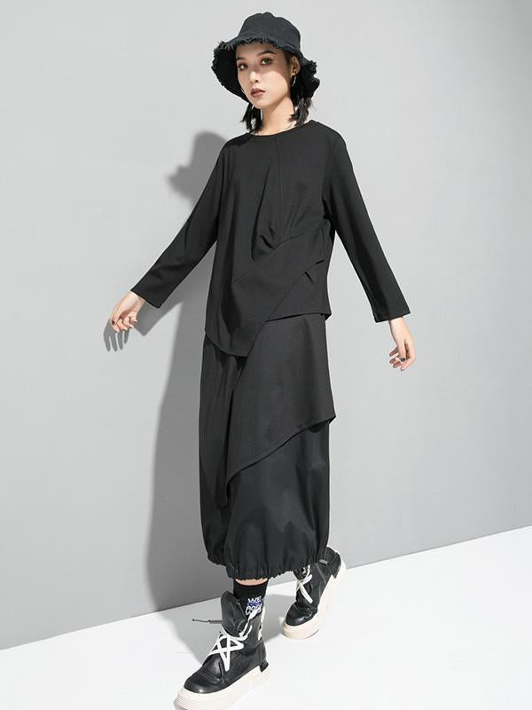 Original Irregularity Solid T-Shirts Tops