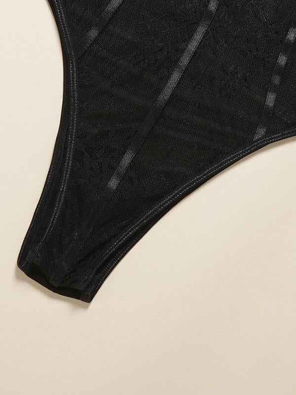 Lace Split-Joint Underwired Bodysuit Lingerie