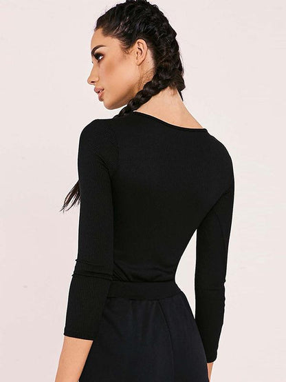 Long Sleeve Letter Printed Bodysuits