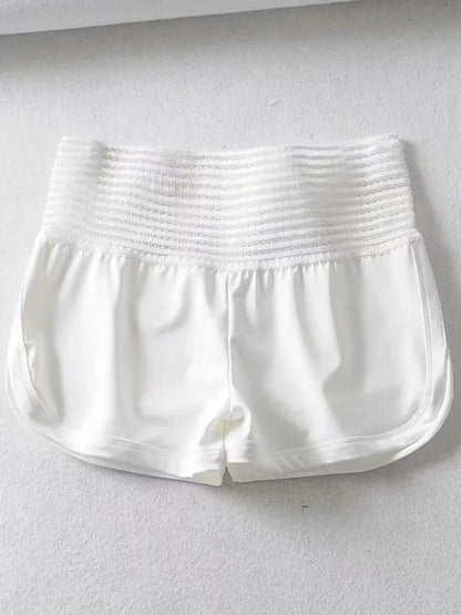 Lace Wide Waistband Sports Shorts
