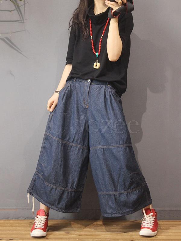 Loose Wide-leg Jean Pants