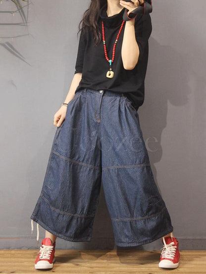 Loose Wide-leg Jean Pants