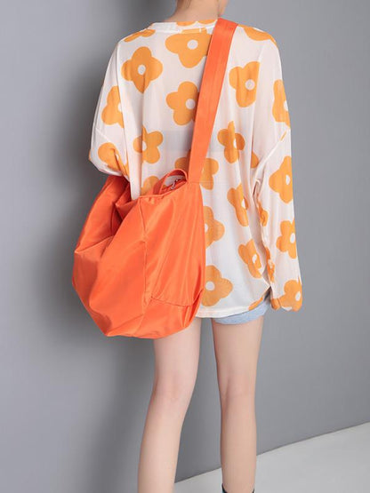 Loose Flower Printed Sunscreen T-shirt