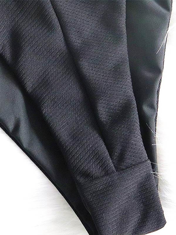 Solid Color Bandage Split Bikini Swimsuit