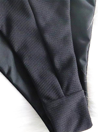 Solid Color Bandage Split Bikini Swimsuit