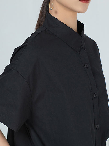 Original Polka-Dot Irregularity Split-Joint Shirt Dress