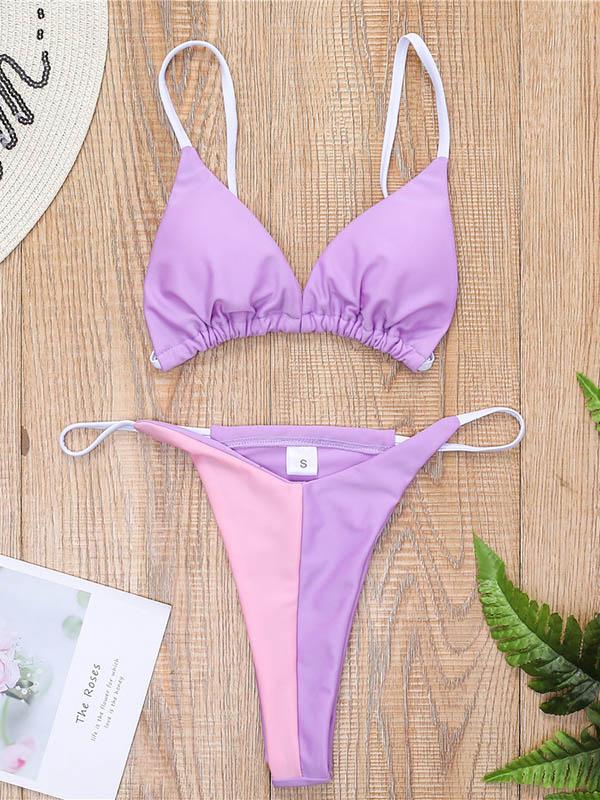 Triangle Split-Joint Split Bikini Swimsuit