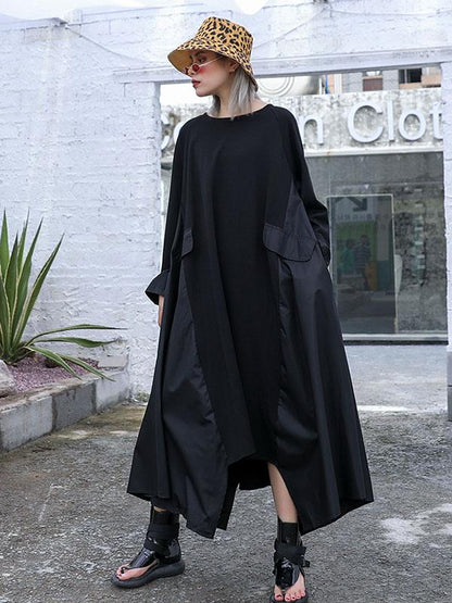 Loose A-line Cropped Long Dress