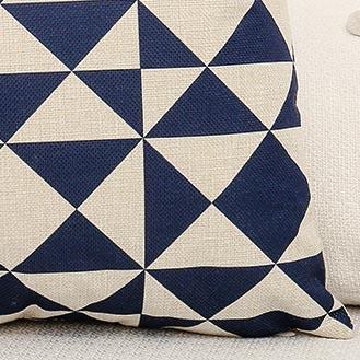 Blue Geometric Printed Cushion Pillow