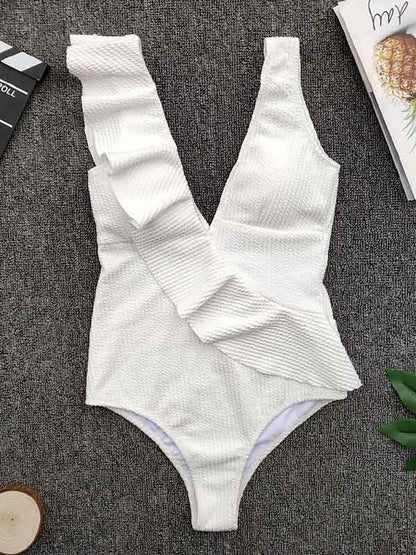 Sexy Beach Ruffled One-piece Swimsuit