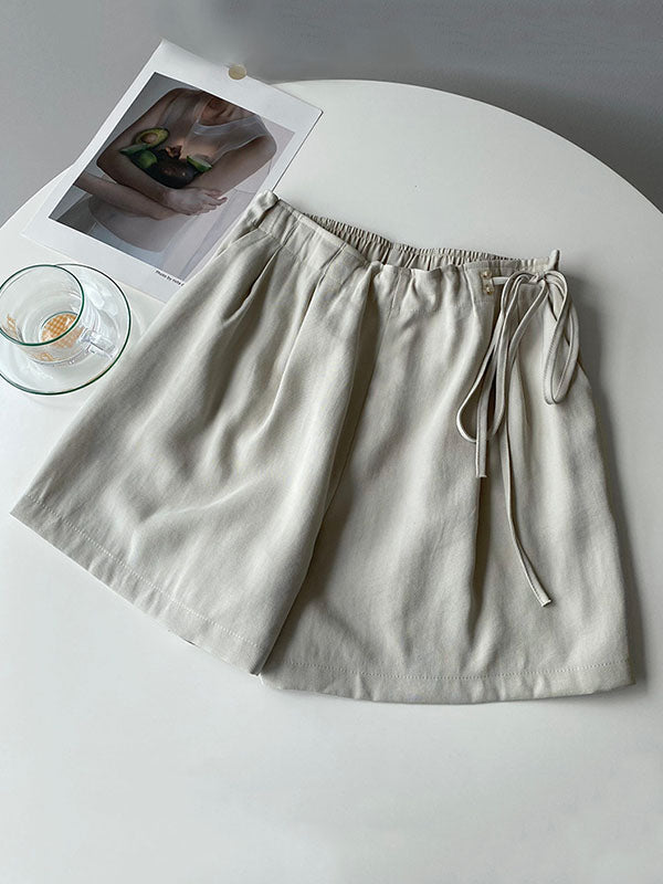 Cuprammonuium Bandage High-Waisted Wide-Leg Shorts