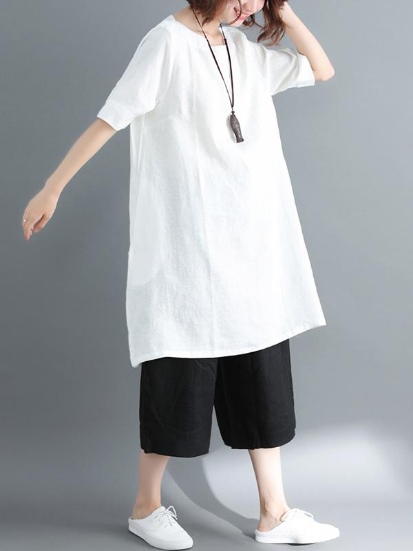 Casual Solid Short Sleeves Shirt