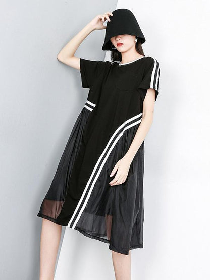 Summer Chiffon Asymmetric Midi Dress