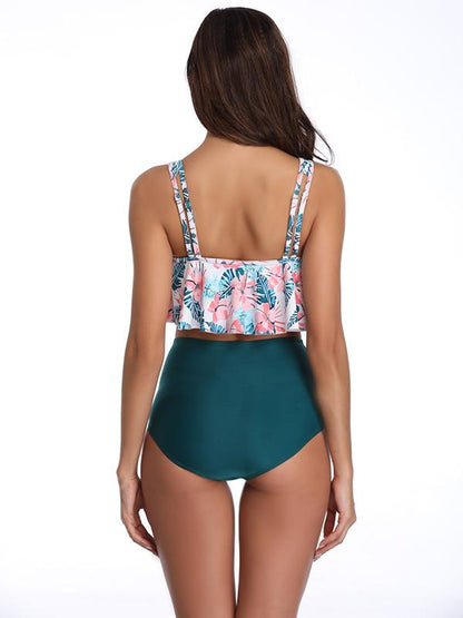 Ruffle High Waisted Bikinis Swimwear