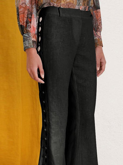 Fashion Hollow Empire Wide Leg Casual Pants