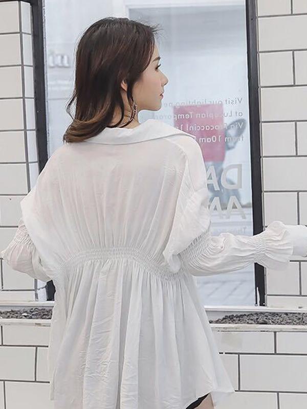 Elegant Irregular Puff Sleeve Shirt